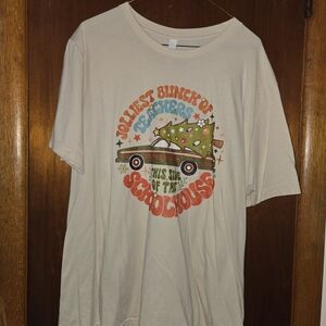 Graphic Tee - Cream 'Jolliest Bunch of Teachers'